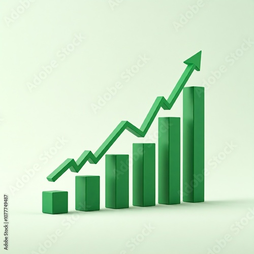 Free Download Ascending Green Bar Graph: Symbol of Growth and Success - GFXLoad
