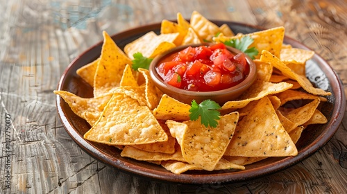 nachos with tomato sauce photo