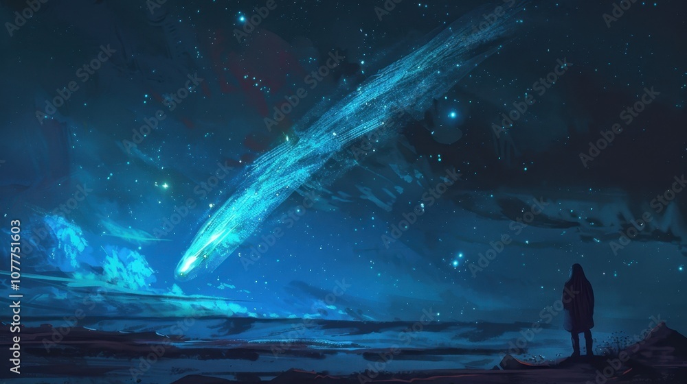 The celestial dance of the spellbinding comet illuminates the night like a cosmic performance leaving onlookers in a trance. The celestial dance of the spellbinding comet illuminates the night like a cosmic performance leaving onlookers in a trance.