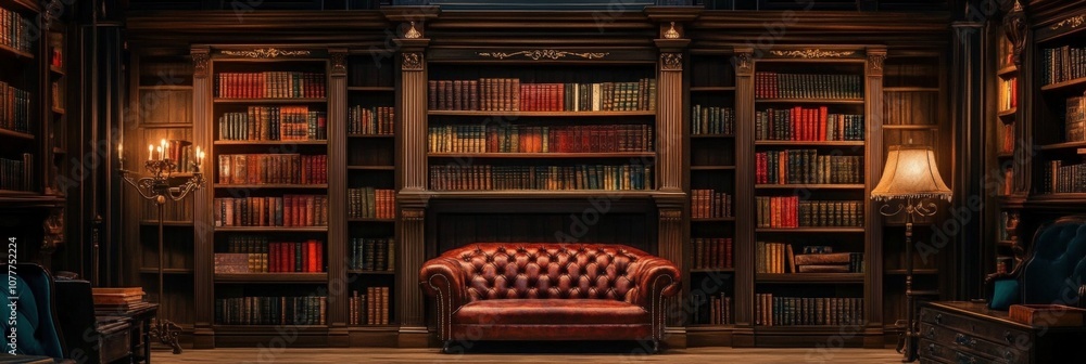 Classical library room with old books on shelves. Bookshelves in the library. Large bookcase with lots of books.
Classical library room with old books on shelves. Bookshelves in the library. Large bookcase with lots of books.