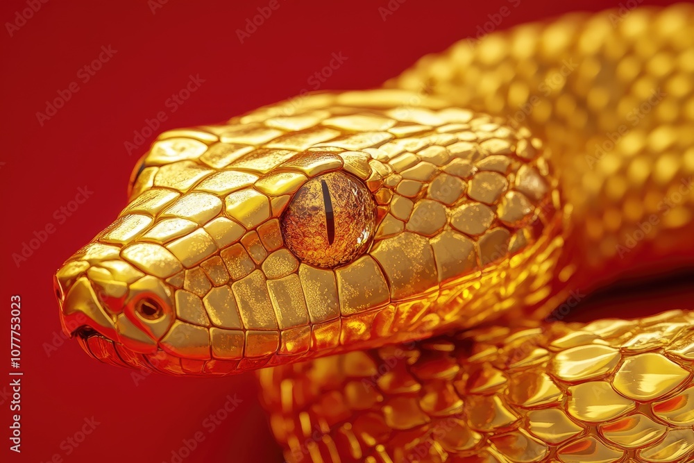 Close-Up of a Golden Snake's Eye and Scales Close-Up of a Golden Snake's Eye and Scales