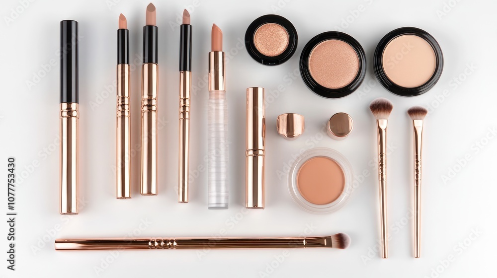 professional makeup tool set view on white background. professional makeup tool set view on white background.