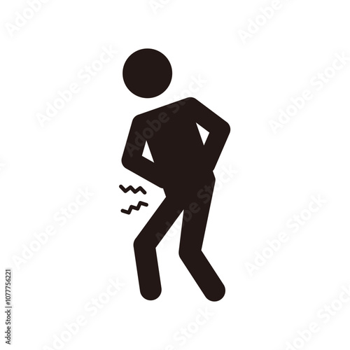 腹痛の人のピクトグラムアイコン