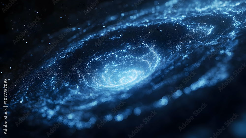 Abstract Blue Galaxy Background - 3D Rendering Abstract Blue Galaxy Background - 3D Rendering