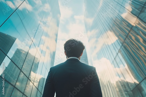 visionary business leader setting ambitious goals, corporate strategy session, high-rise office background, professional determination, leadership excellence