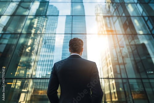 visionary business leader setting ambitious goals, corporate strategy session, high-rise office background, professional determination, leadership excellence