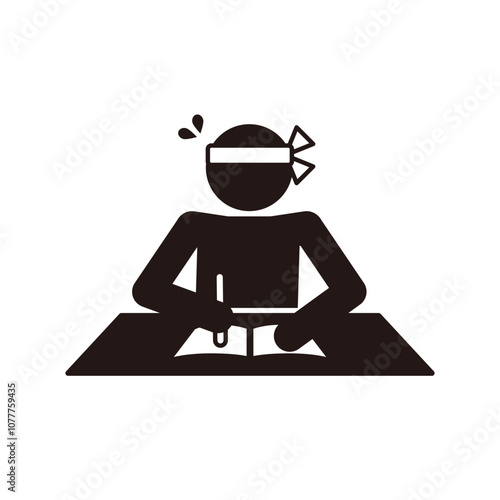 勉強する人のピクトグラムアイコン