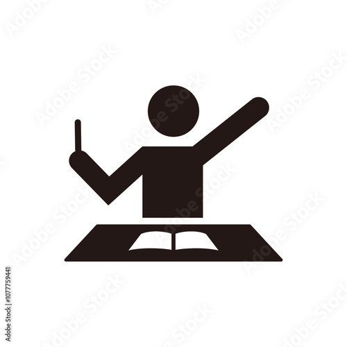 勉強する人のピクトグラムアイコン