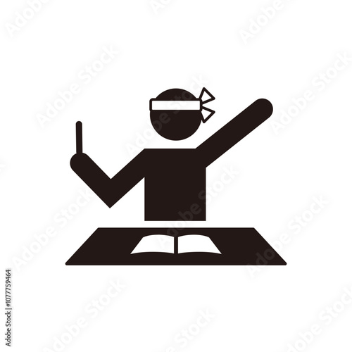 勉強する人のピクトグラムアイコン