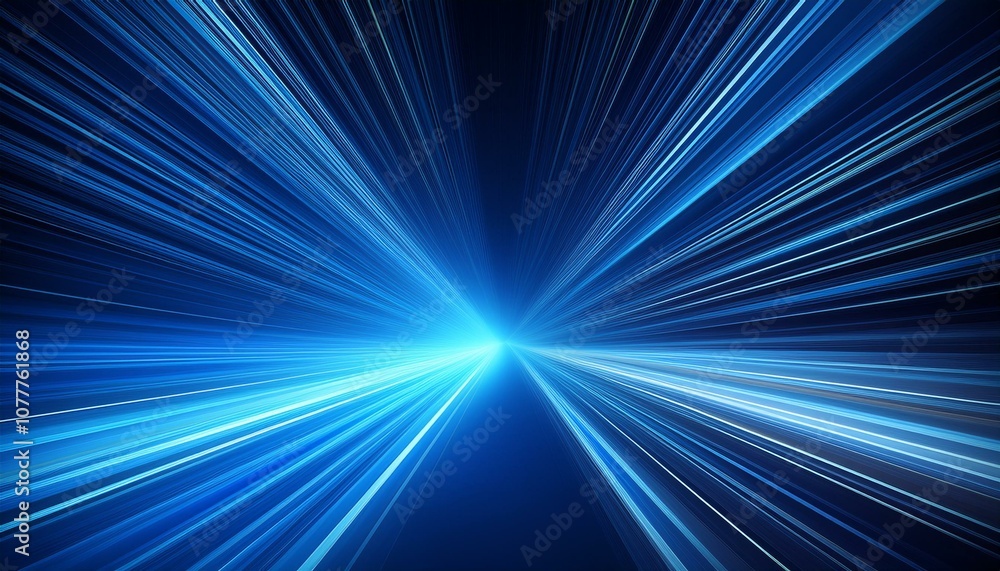 Digital image of light rays, stripes lines with blue light, speed and motion blur over dark blue background Digital image of light rays, stripes lines with blue light, speed and motion blur over dark blue background