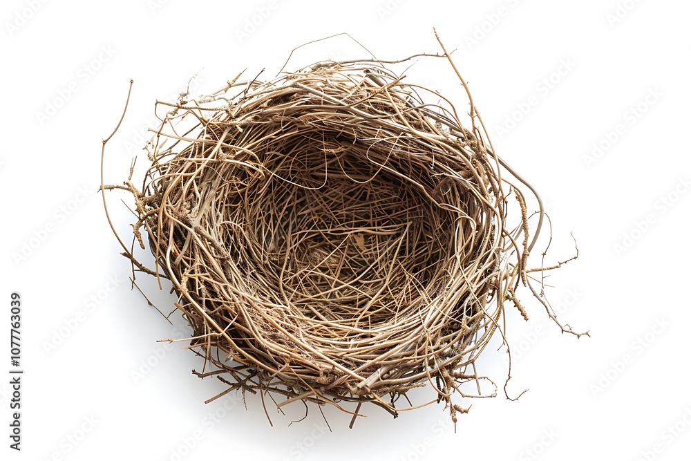 Empty bird nest on white background Empty bird nest on white background