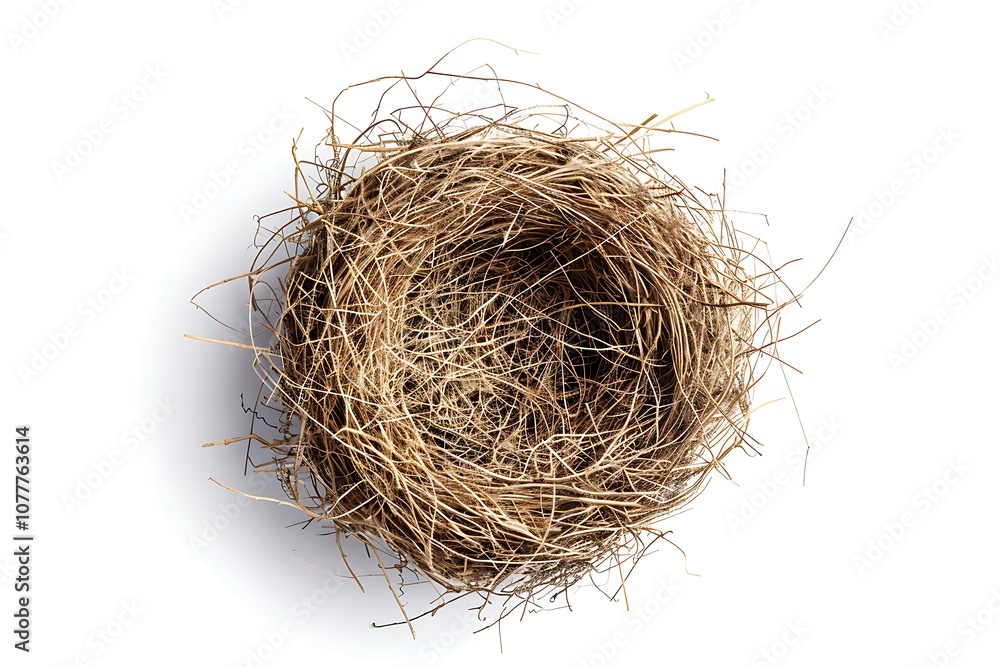 Empty bird nest isolated on white background Empty bird nest isolated on white background