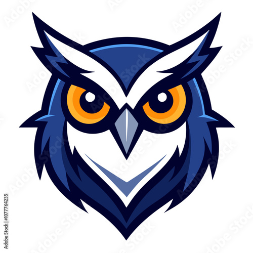 Owl head vector art illustration photo