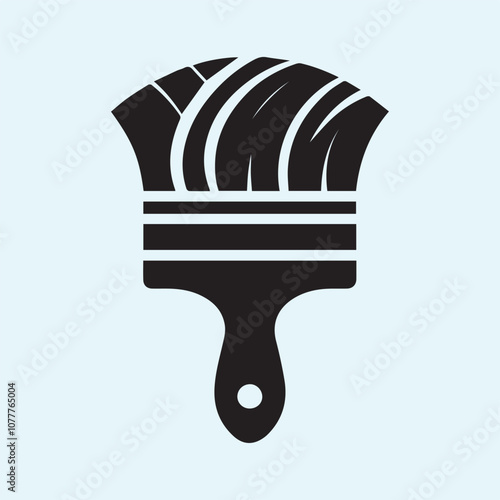 Construction paint brush vector illustration, Construction paint brush silhouette vector icon black and white