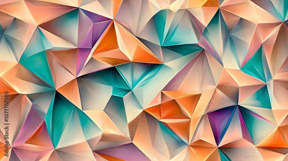 Abstract Geometric Pattern in Teal, Orange, and Purple Abstract Geometric Pattern in Teal, Orange, and Purple