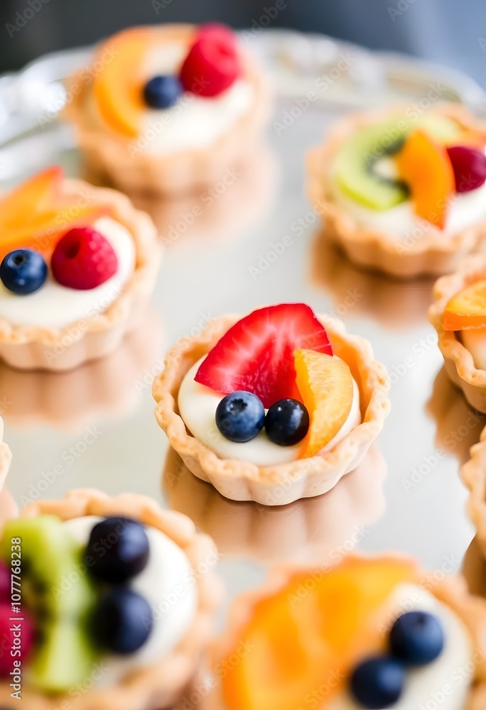 Delicious Fruit Tartlets with Creamy Filling. Generated AI Delicious Fruit Tartlets with Creamy Filling. Generated AI
