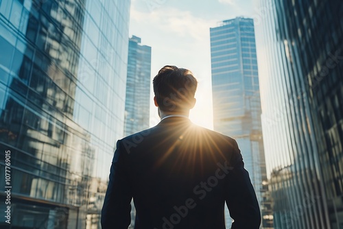 visionary business leader setting ambitious goals, corporate strategy session, high-rise office background, professional determination, leadership excellence