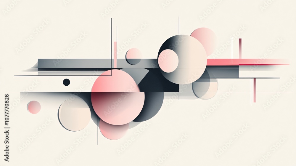 Abstract Geometric Composition with Circles and Lines Abstract Geometric Composition with Circles and Lines