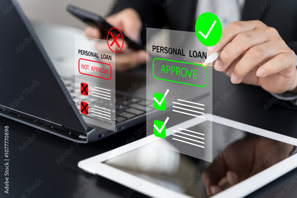 Ταπετσαρία Loan approval from a bank or company that allows individuals or organizations to