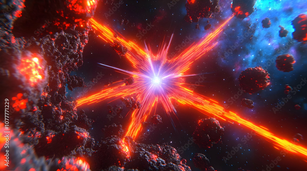 Cosmic Explosion 3D Illustration Cosmic Explosion 3D Illustration