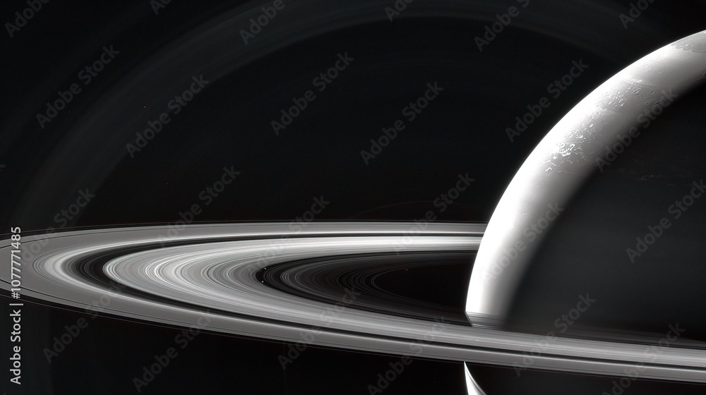 The Magnificent Saturn Landscape - A Vast Realm of Rings, Clouds, and Mysterious Features. The Planet Saturn Shines in the Cosmos, with its Iconic Rings Spanning Widely and the Cloud Patterns Forming The Magnificent Saturn Landscape - A Vast Realm of Rings, Clouds, and Mysterious Features. The Planet Saturn Shines in the Cosmos, with its Iconic Rings Spanning Widely and the Cloud Patterns Forming