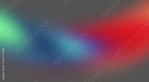 Retro glowing red blue green color grainy gradient background. Abstract colorful vibrant colors flow noisy gradient  bright  shine  noise texture  banner  poster