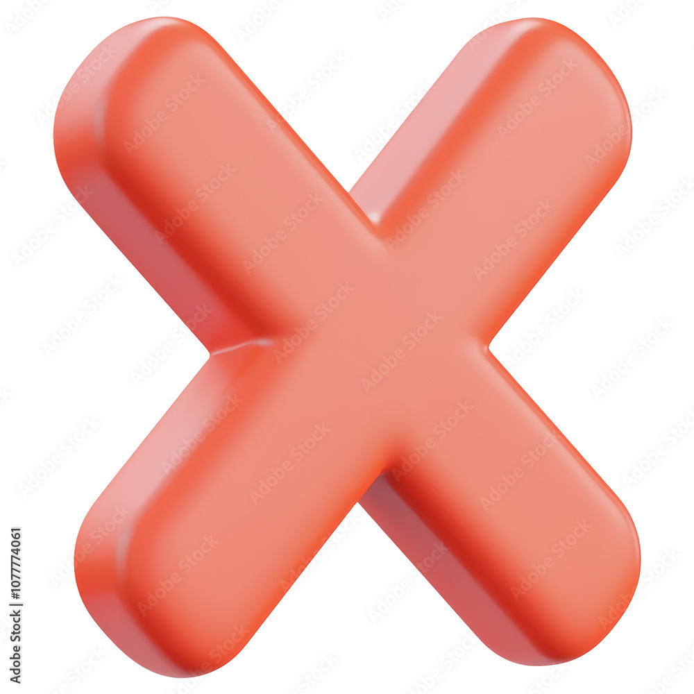 3D The red X is a symbol of disapproval or rejection isolated on transparent or white background, png 3D The red X is a symbol of disapproval or rejection isolated on transparent or white background, png