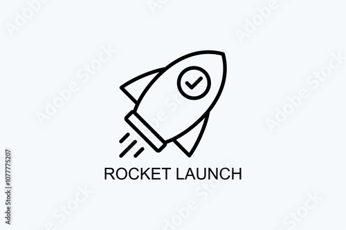 Rocket Launch Vector Icon Or Logo Illustration