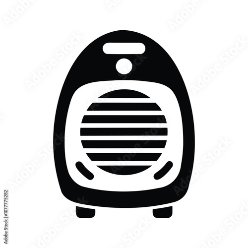 space heater silhouette vector icon for home heating design