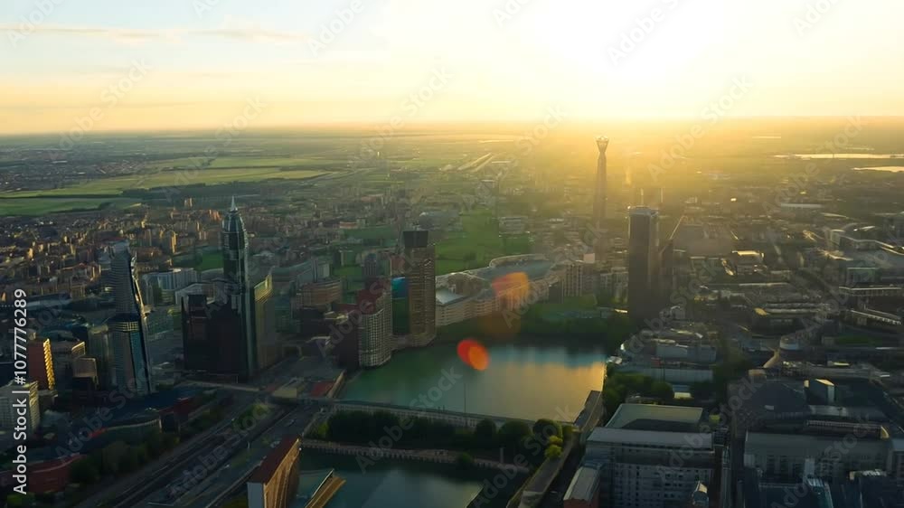 Aerial View of British City Generative AI Aerial View of British City Generative AI