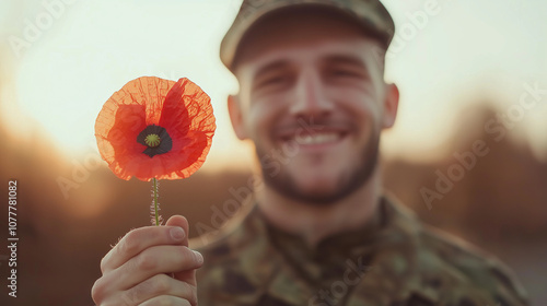 Smiling Soldier with Poppy:...