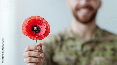 Smiling Soldier with Poppy:...