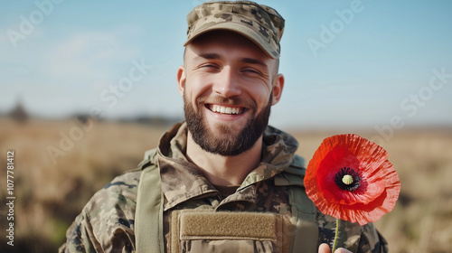Smiling Soldier with Poppy:...