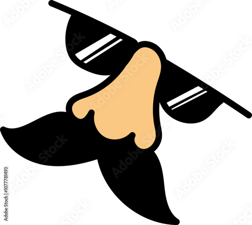 disguise glasses cartoon hand drawn vector illustration