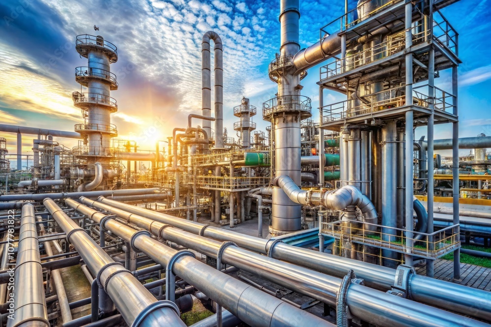 oil refinery plant in winter oil refinery plant in winter