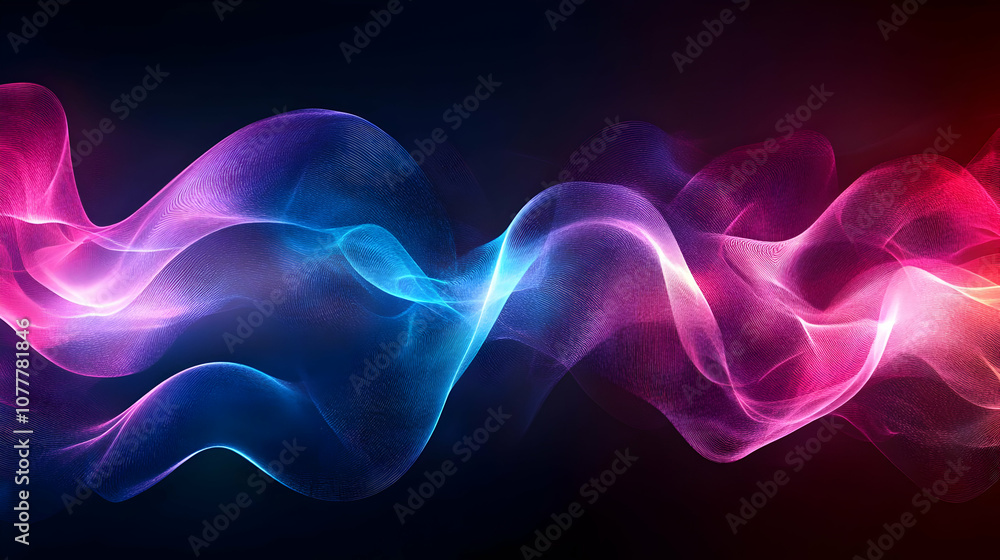Obraz premium Abstract Background with Glowing Waves