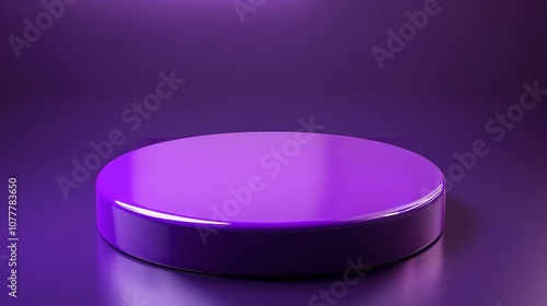 3D Purple Podium Top View. Round Violet Platform for Product Display

 photo