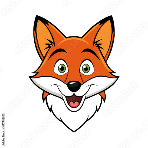 Funny Fox head vector art illustration