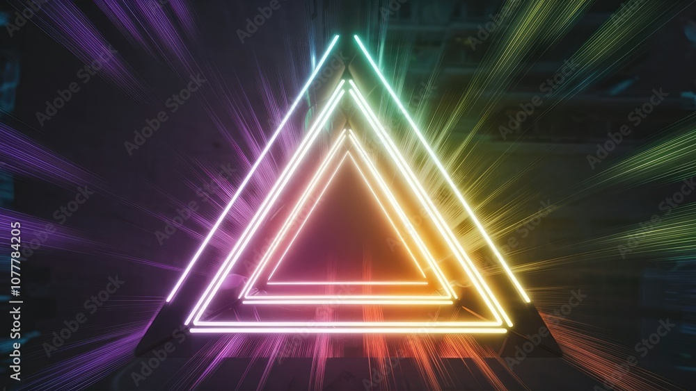 a striking image of a glowing neon triangle a striking image of a glowing neon triangle