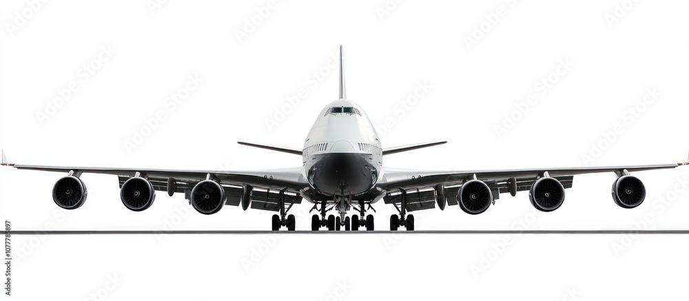 Commercial airplane isolated on transparent background, high-resolution PNG for aviation design projects and digital illustrations, featuring detailed Commercial airplane isolated on transparent background, high-resolution PNG for aviation design projects and digital illustrations, featuring detailed