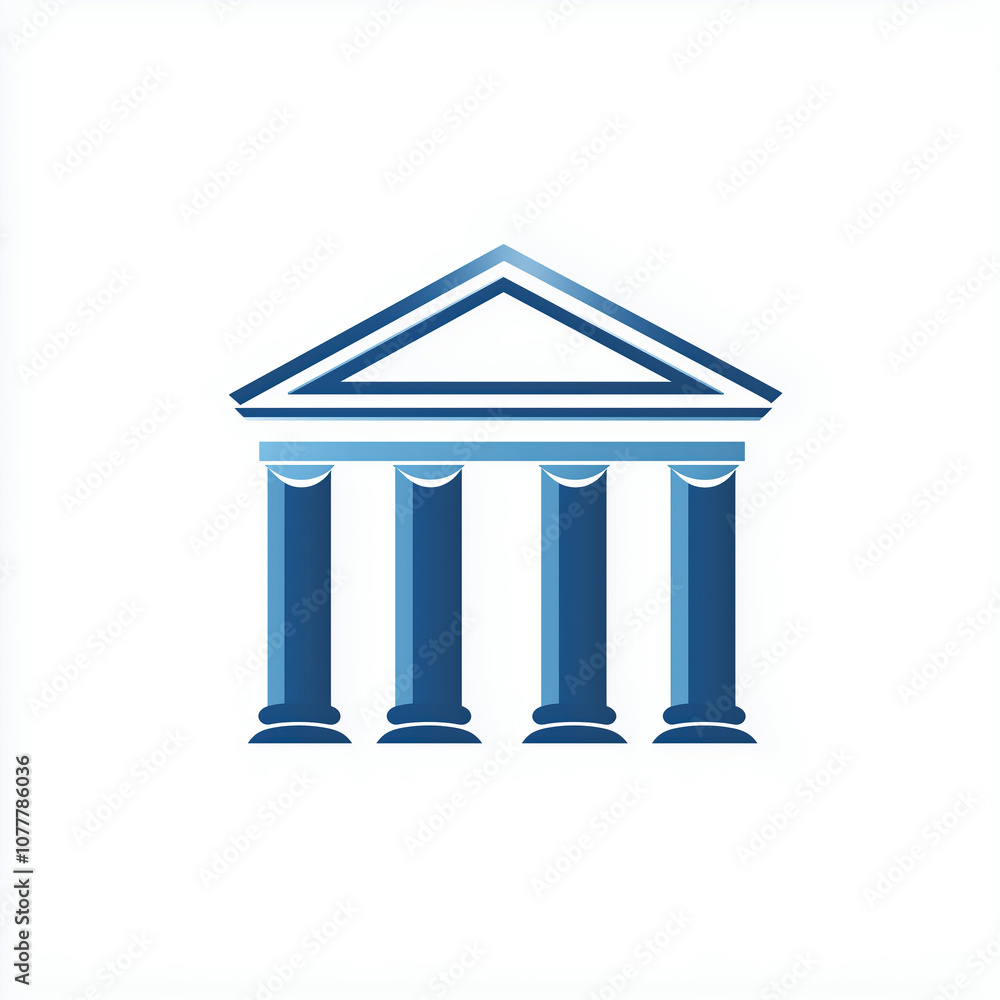 Financial institution building blue logo vector illustration, finance symbol design element Financial institution building blue logo vector illustration, finance symbol design element