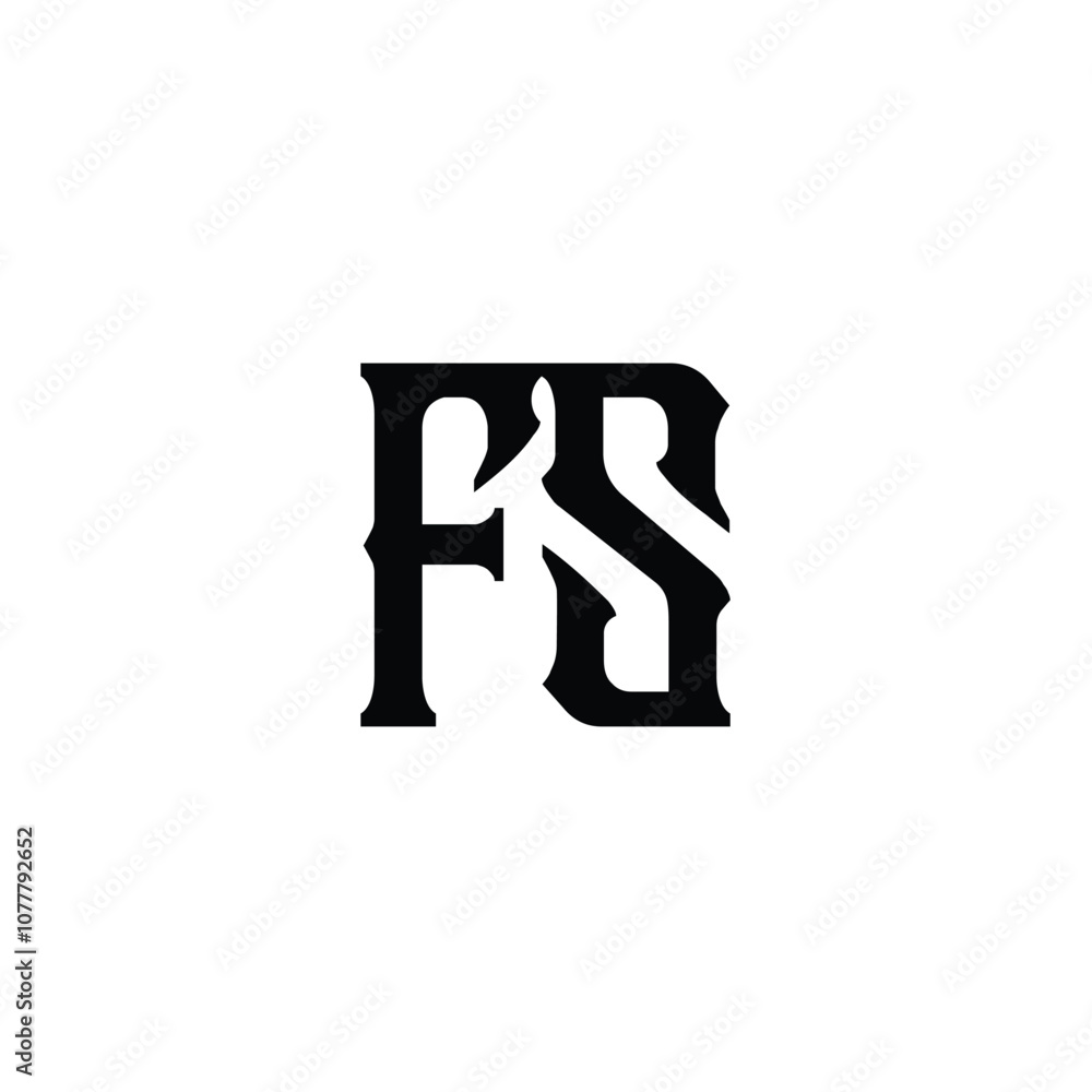 Obraz premium FS monogram logo design letter text name symbol monochrome logotype alphabet character simple logo