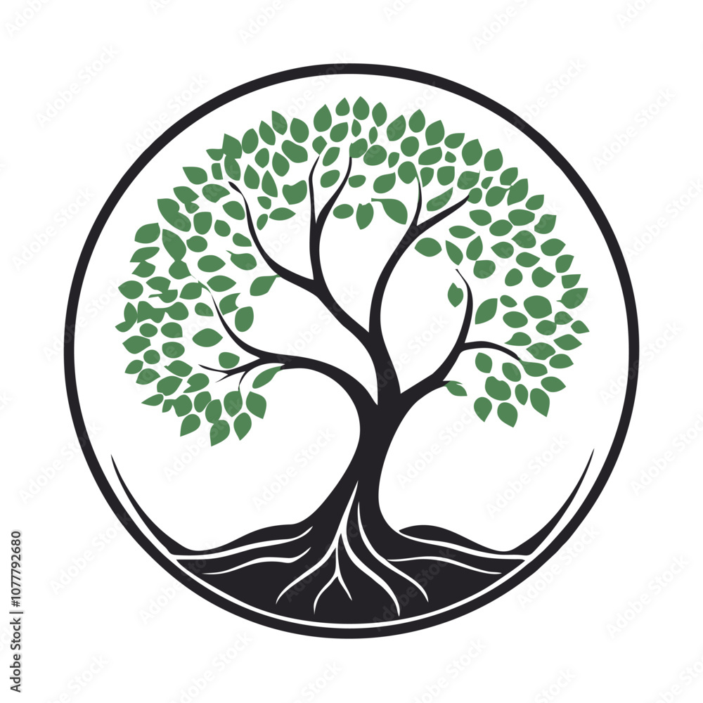 nature tree logo design vector illustration with creative element Premium Vector nature tree logo design vector illustration with creative element Premium Vector