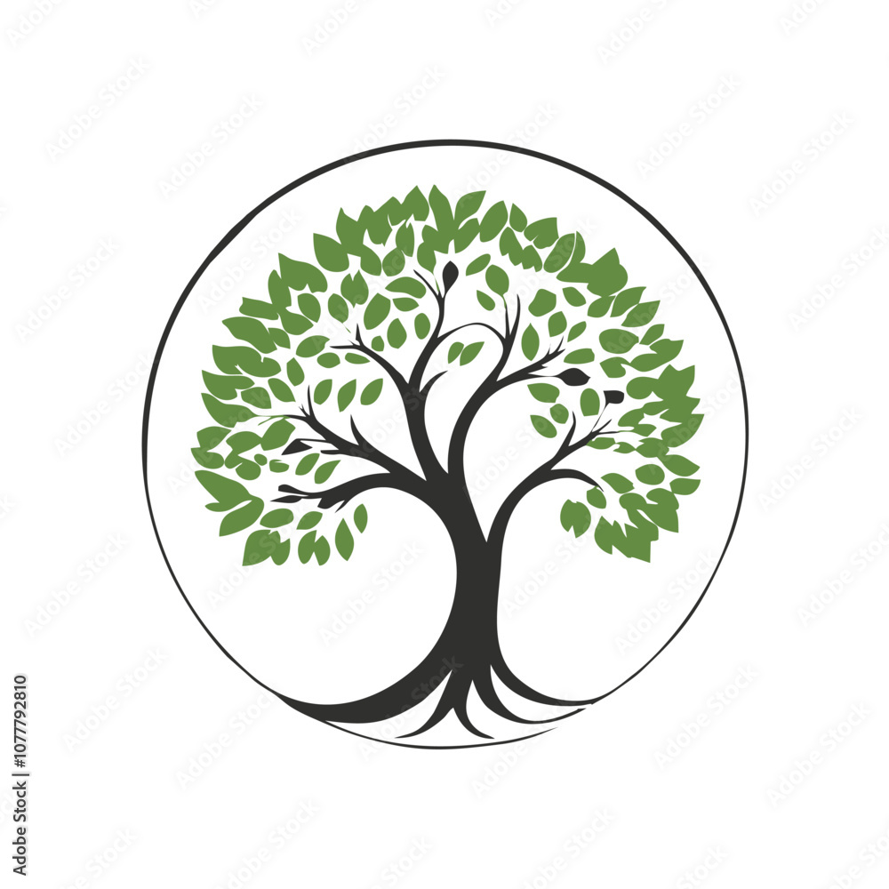 Obraz premium nature tree logo design vector illustration with creative element Premium Vector