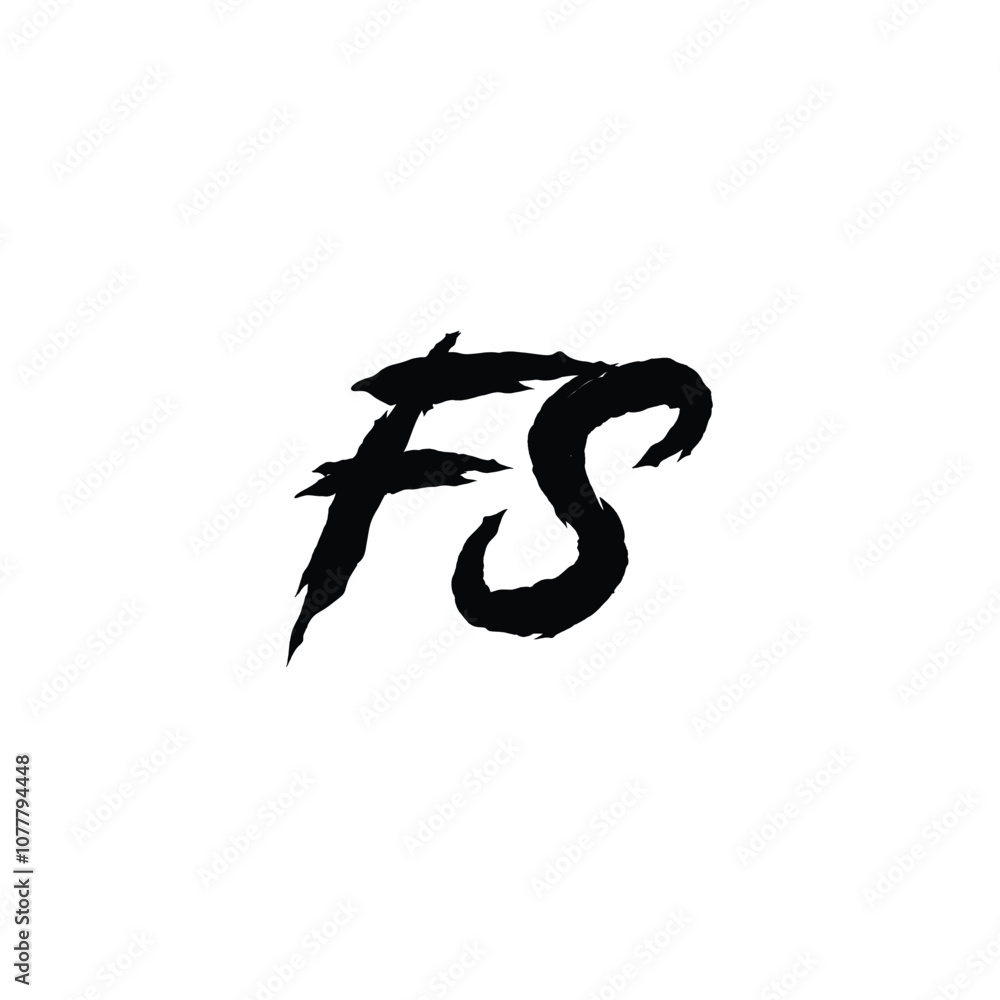 Obraz premium FS monogram logo design letter text name symbol monochrome logotype alphabet character simple logo