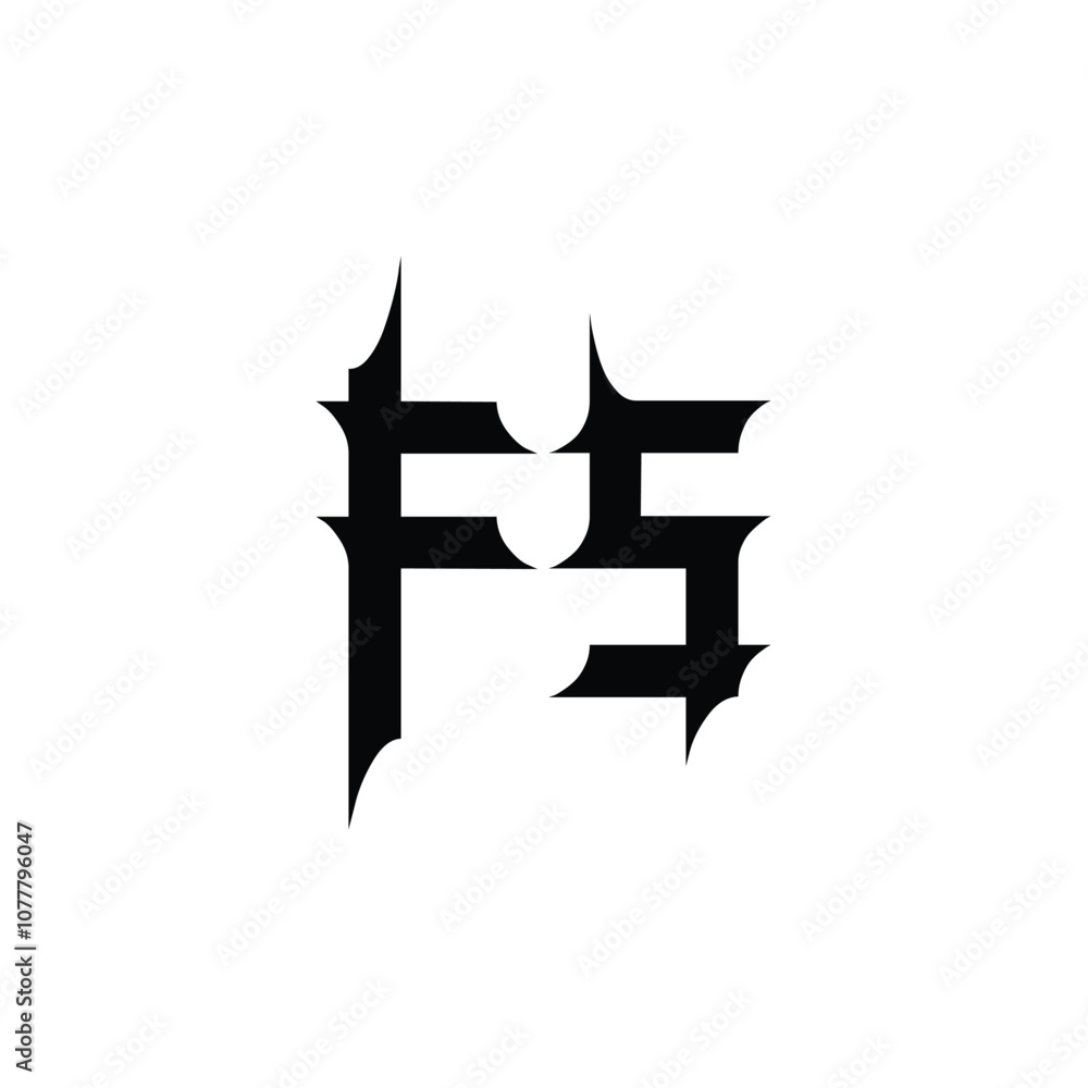 FS monogram logo design letter text name symbol monochrome logotype alphabet character simple logo
