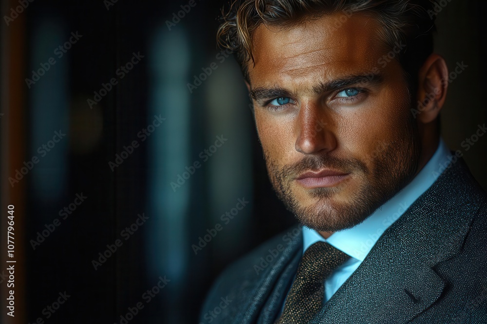 attractive young businessman model striking a confident pose against a dark backdrop showcasing modern style and charisma in a captivating and inspiring representation attractive young businessman model striking a confident pose against a dark backdrop showcasing modern style and charisma in a captivating and inspiring representation