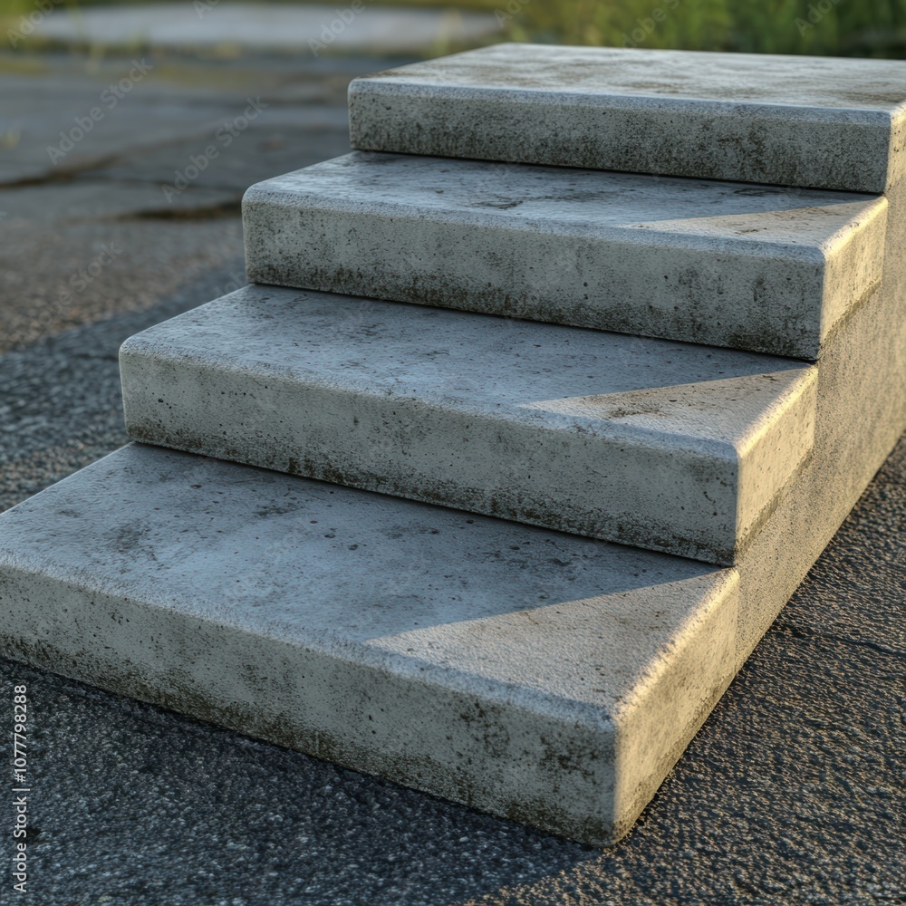Close-up of weathered concrete steps, showcasing textures and shadows, Suitable for architecture, construction, or urban themes in design projects, advertisements, or educational materials, Close-up of weathered concrete steps, showcasing textures and shadows, Suitable for architecture, construction, or urban themes in design projects, advertisements, or educational materials,
