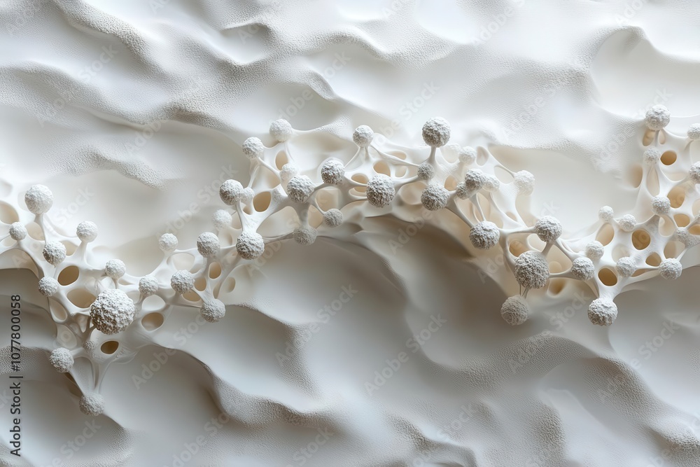 biological molecules in white rendered in a captivating 3d swirl that suggests movement and complexity set against a pristine white background emphasizing purity and detail biological molecules in white rendered in a captivating 3d swirl that suggests movement and complexity set against a pristine white background emphasizing purity and detail