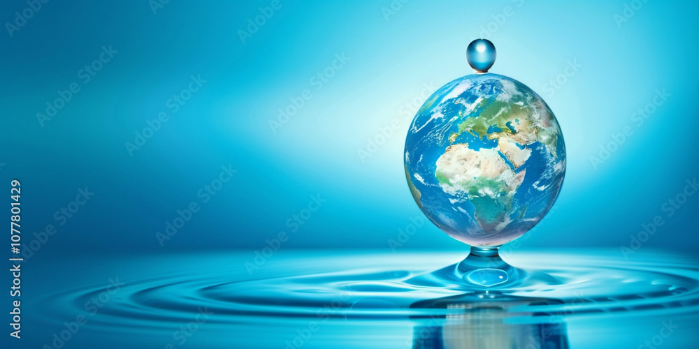 World Water Day save water a drop of water with a lot of people at the blackground World Water Day save water a drop of water with a lot of people at the blackground